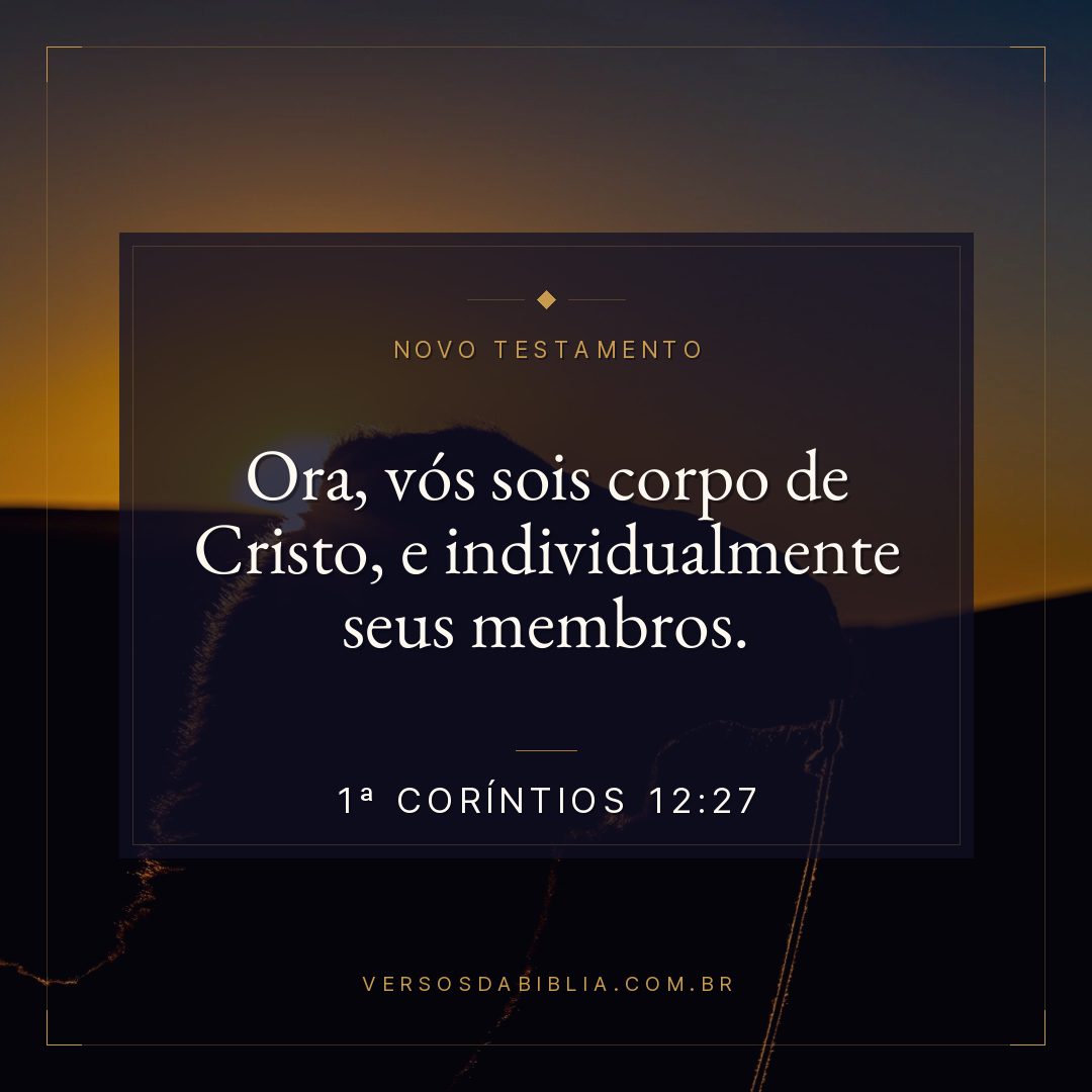 Ora, vós sois corpo de Cristo, e individualmente seus membros.
