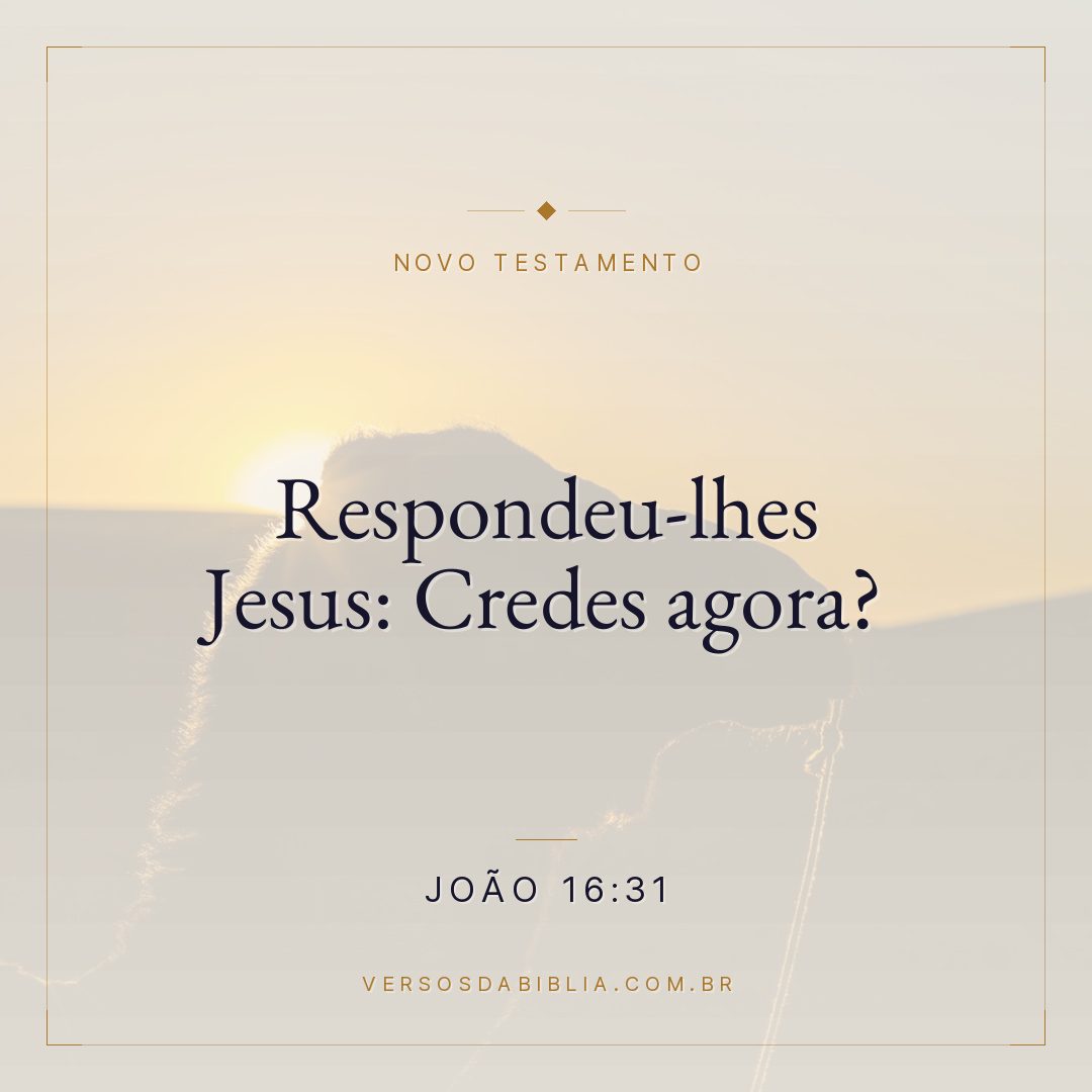 Respondeu-lhes Jesus: Credes agora?