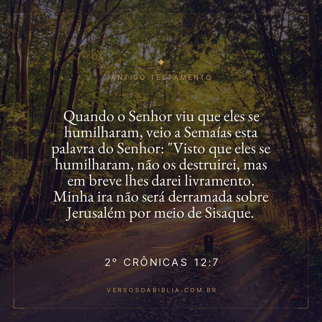 2º Crônicas - 12 - 7 - Quando o Senhor viu que eles se humilharam
