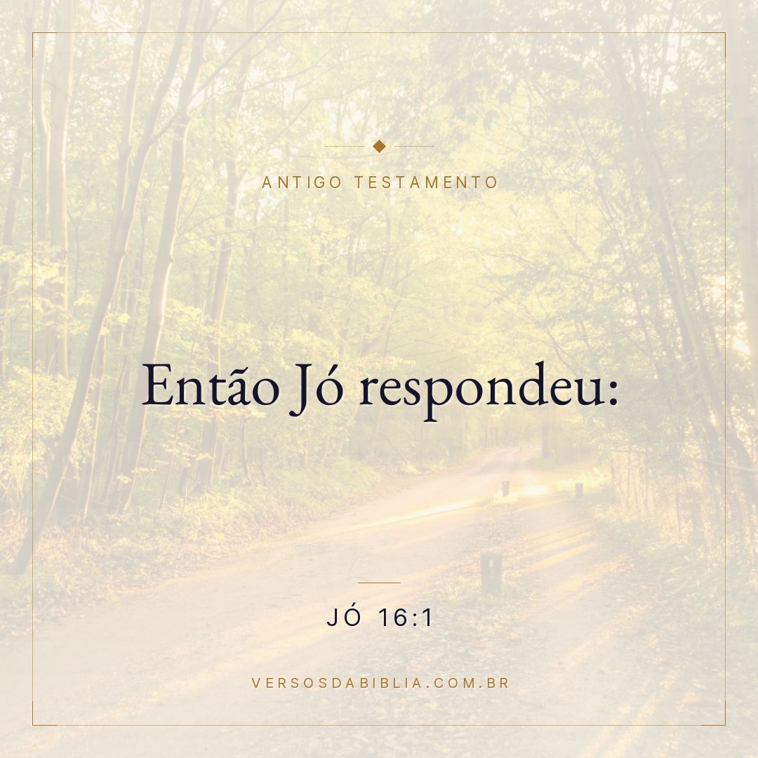Jó - 16 - 1 - Então Jó respondeu: