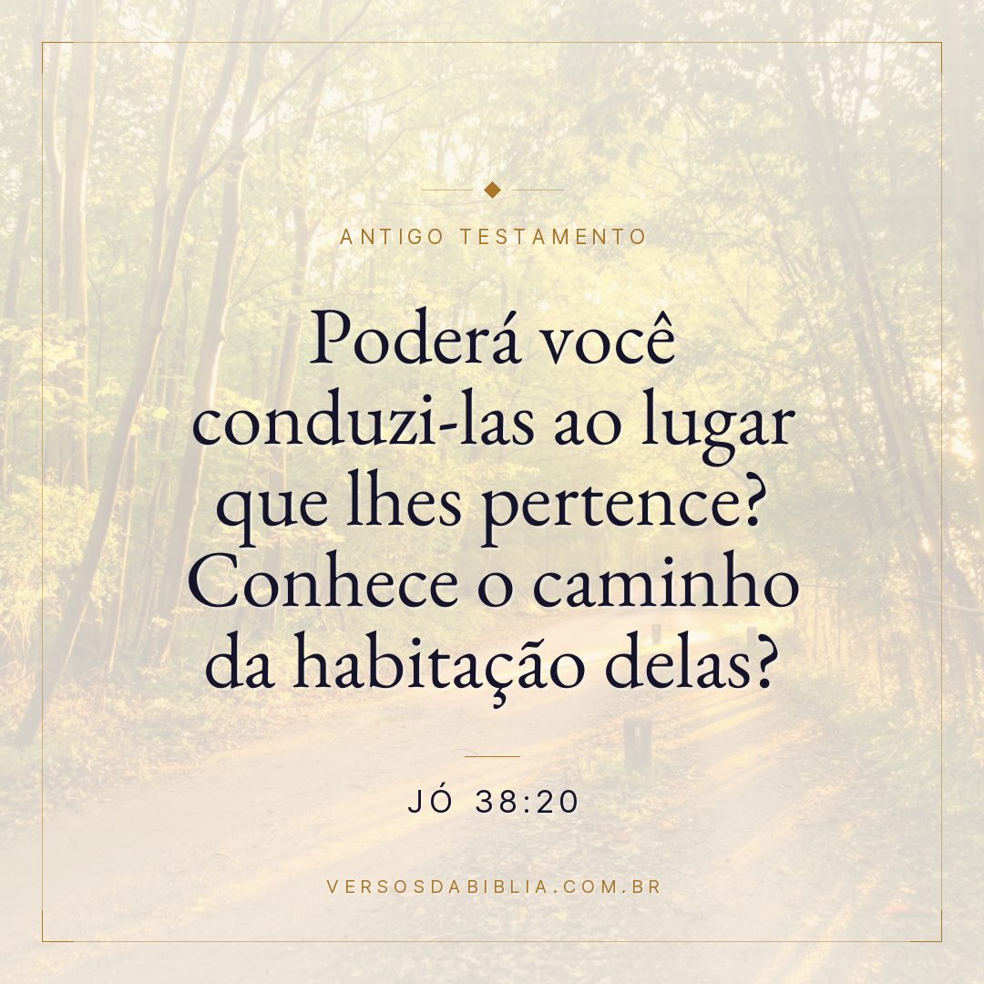 Jó - 38 - 20 - Poderá você conduzi-las ao lugar que lhes pertence? Conhece o caminho da habitação delas?