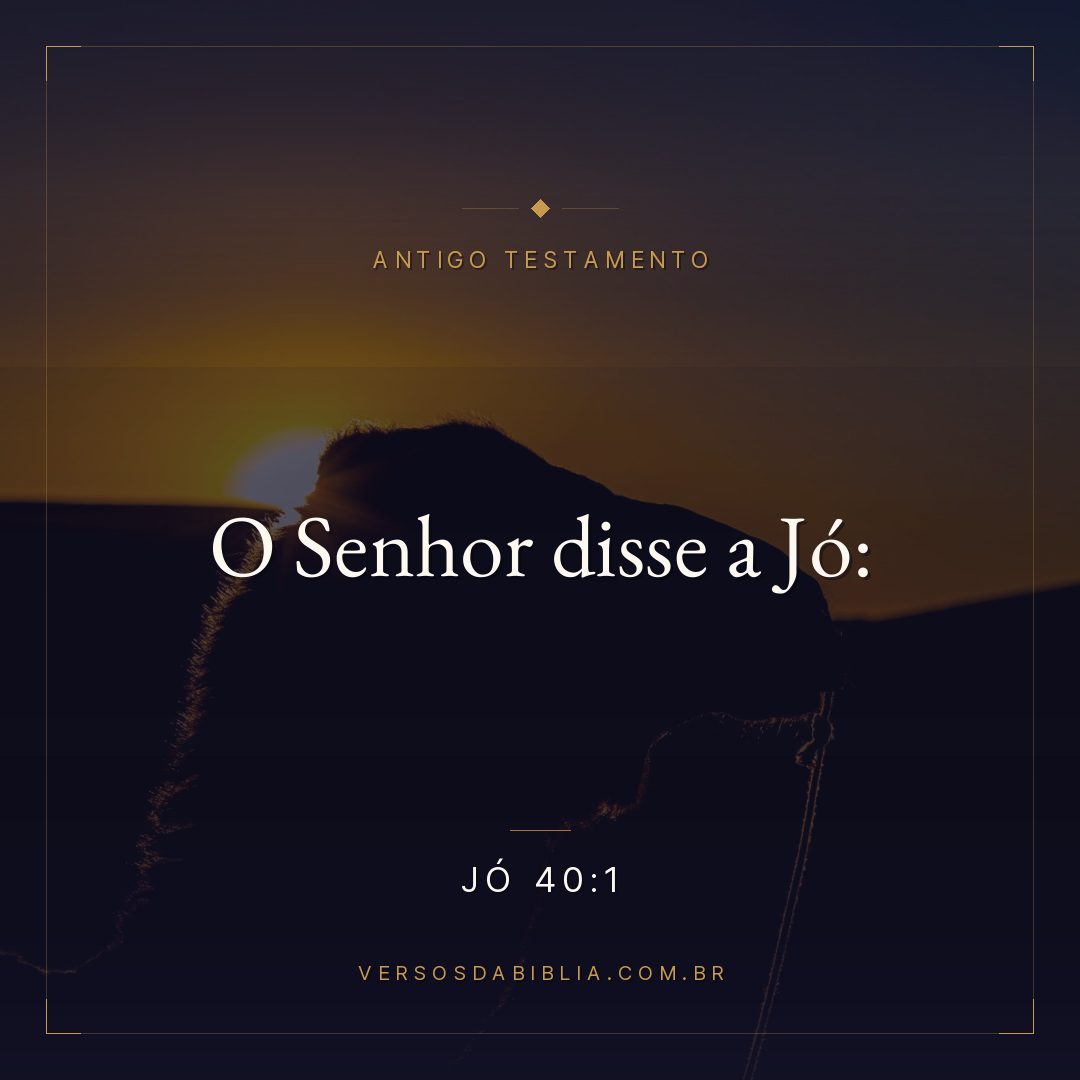 Jó - 40 - 1 - O Senhor disse a Jó: