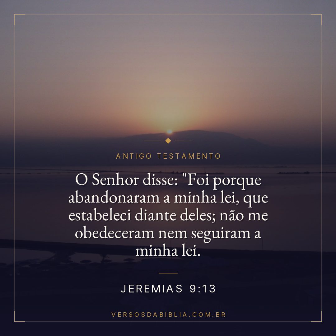 Jeremias - 9 - 13 - O Senhor disse: "Foi porque abandonaram a minha lei