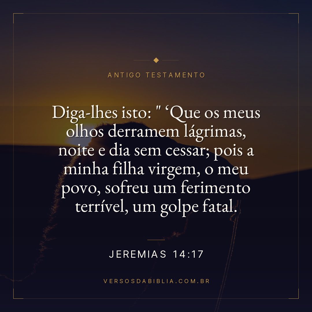 Jeremias - 14 - 17 - "Diga-lhes isto: " Que os meus olhos derramem lágrimas