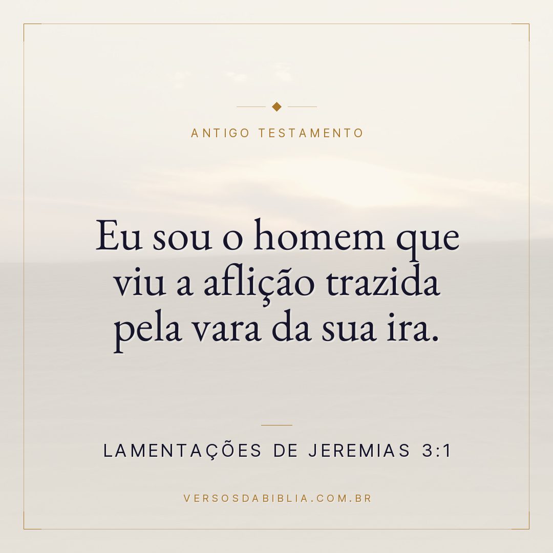 Lamentações de Jeremias - 3 - 1 - Eu sou o homem que viu a aflição trazida pela vara da sua ira.