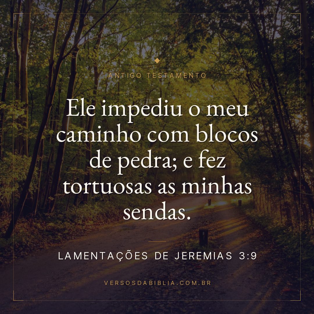 Lamentações de Jeremias - 3 - 9 - Ele impediu o meu caminho com blocos de pedra; e fez tortuosas as minhas sendas.