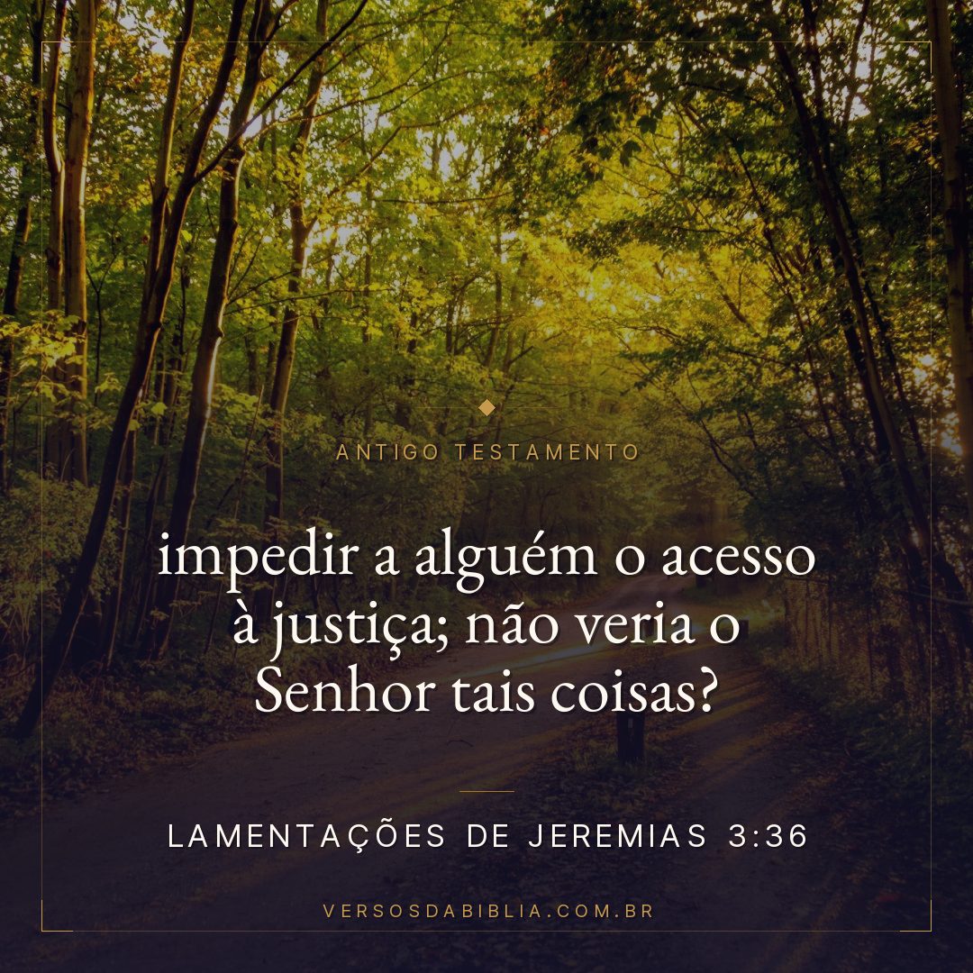 Lamentações de Jeremias - 3 - 36 - impedir a alguém o acesso à justiça; não veria o Senhor tais coisas?