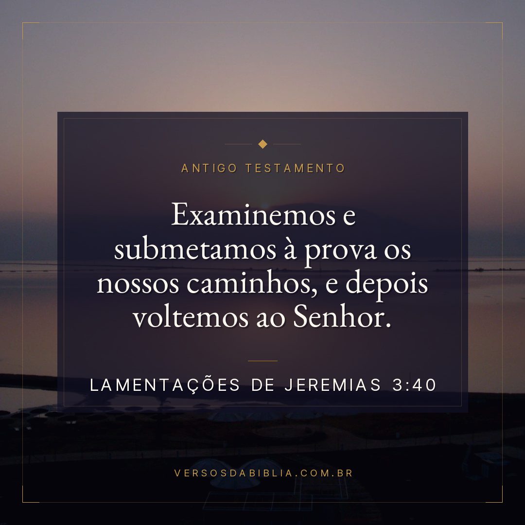 Lamentações de Jeremias - 3 - 40 - Examinemos e submetamos à prova os nossos caminhos