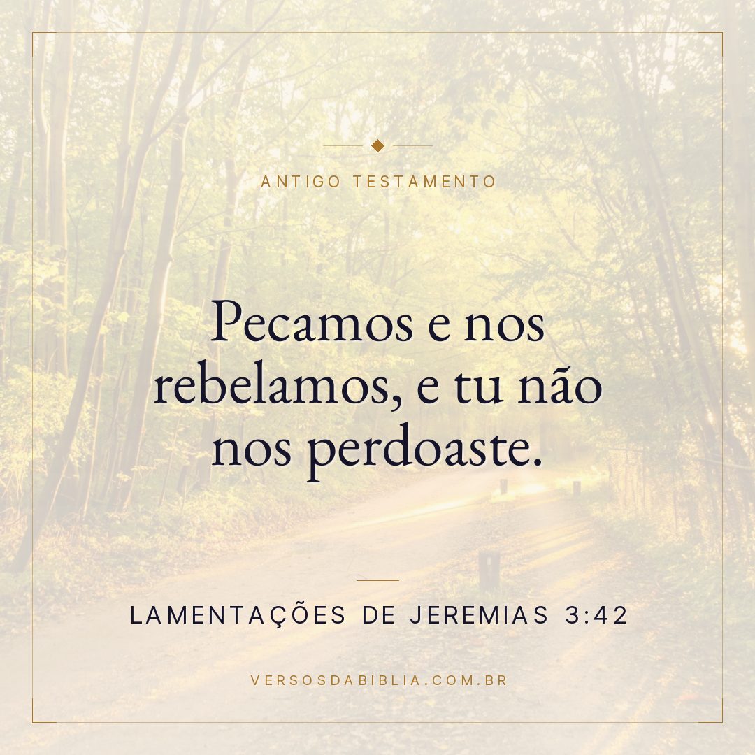 Lamentações de Jeremias - 3 - 42 - "Pecamos e nos rebelamos
