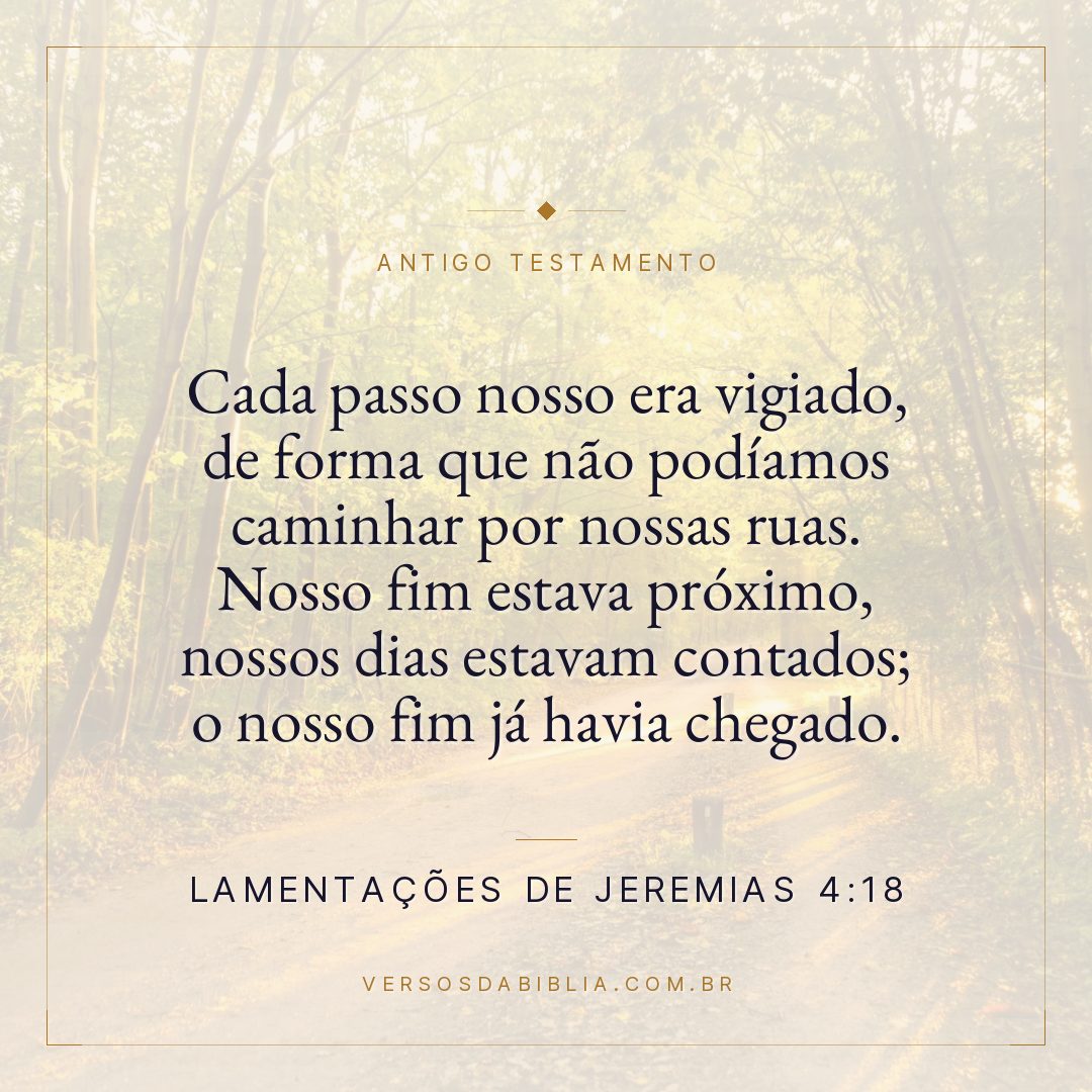 Lamentações de Jeremias - 4 - 18 - Cada passo nosso era vigiado