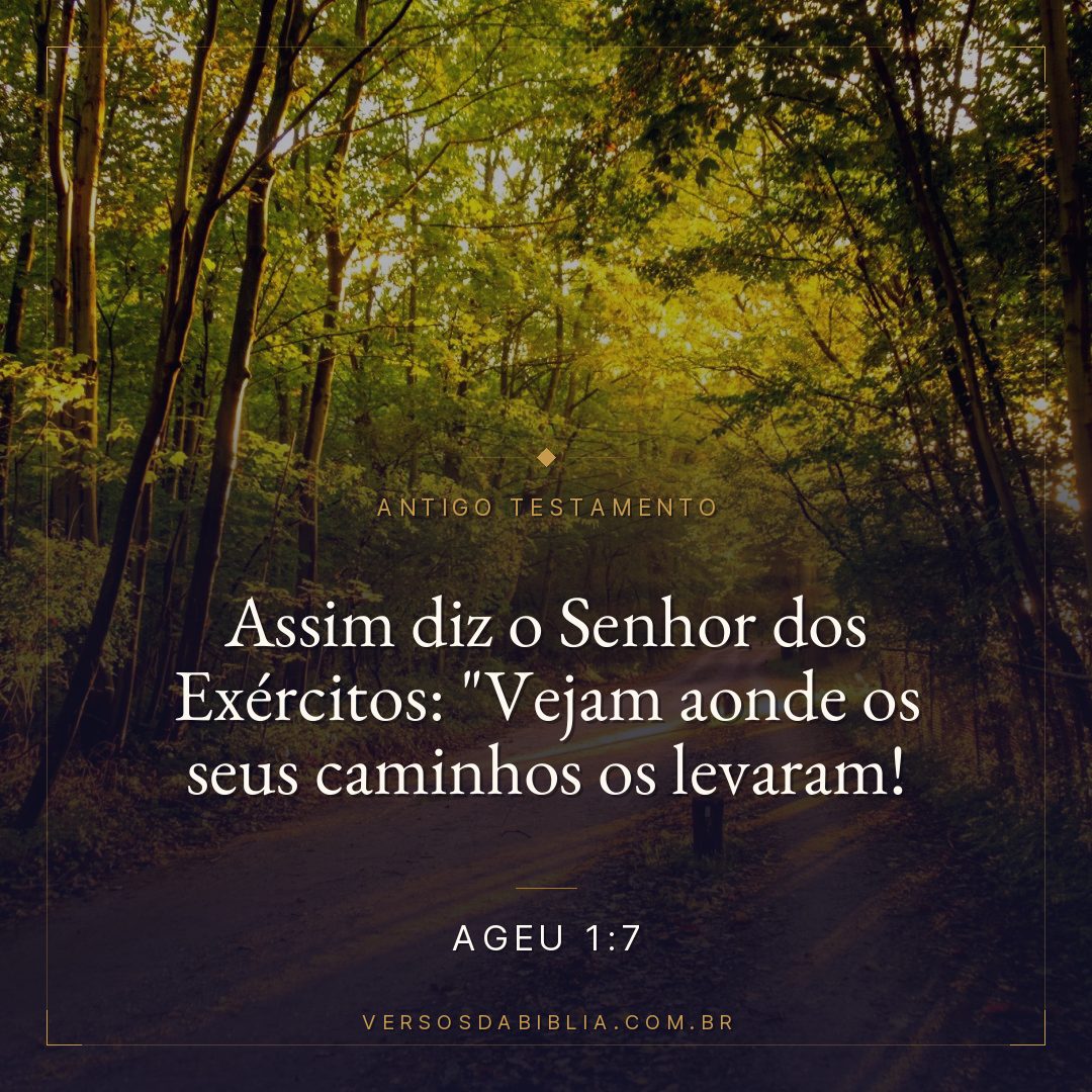 Ageu - 1 - 7 - Assim diz o Senhor dos Exércitos: "Vejam aonde os seus caminhos os levaram!